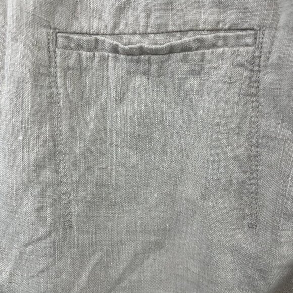 Athleta Voyager Linen Trouser Pants Size 16 Oatmeal Vacation Travel Athleisure - Picture 10 of 14